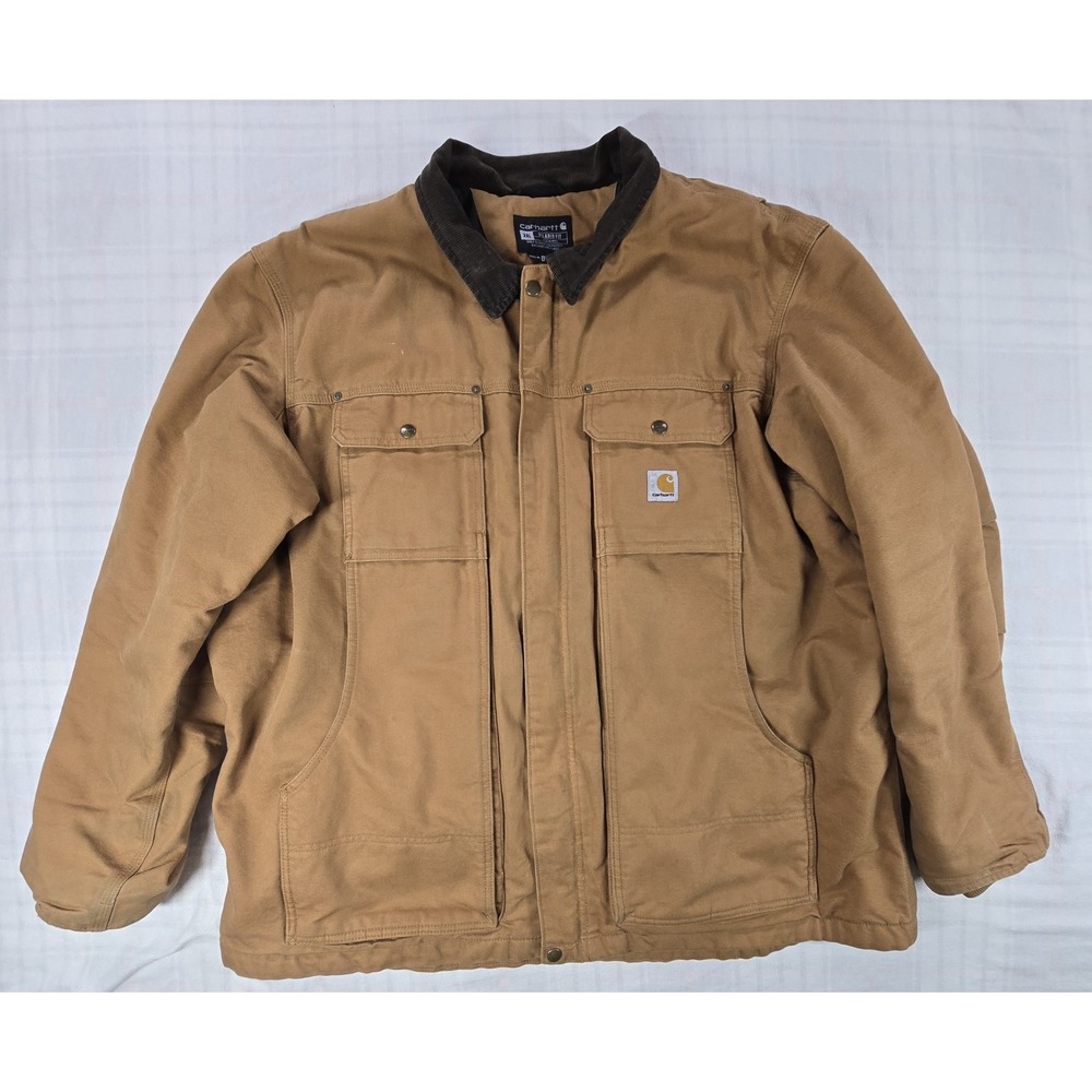 Carhartt Mens Jacket Full Swing Quilt Lined Relaxed Fit Washed Duck Coat 2XL